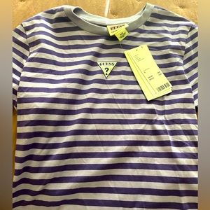 Guess Originals Clara Stripe Tee in Purple